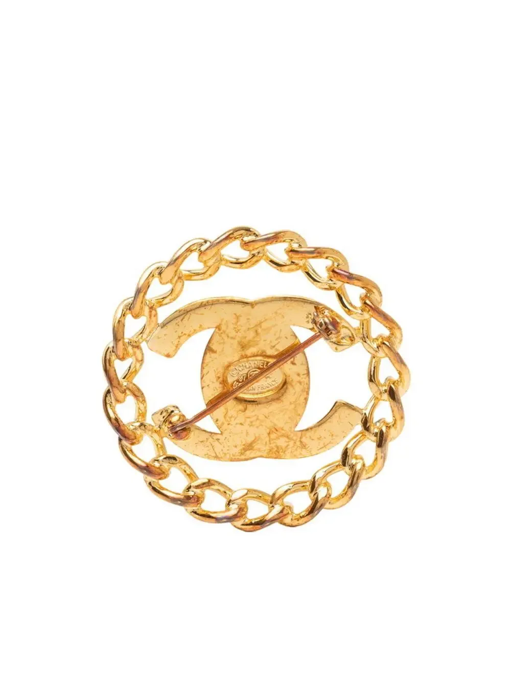 Chanel Cc Logo Turnlock Brooch Metal #327539C71B
